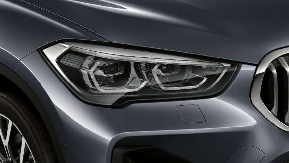 BMW X1 F48 LCI adaptive LED headlights BMW X1 F48 LCI close-up of the adaptive LED headlights