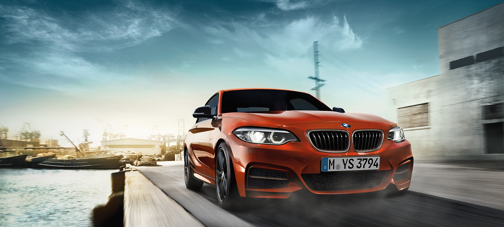 BMW 2 Series Coupé, driving shot three-quarter front shot BMW 2 Series Coupé, driving shot three-quarter front shot