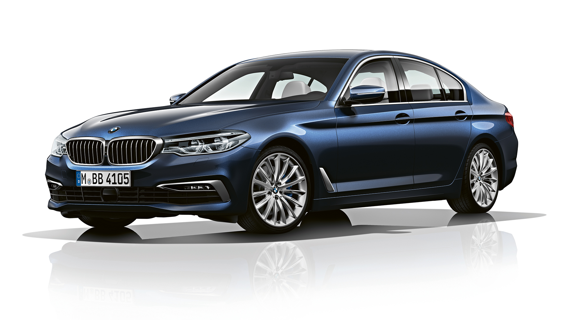 Luxury Line three-quarter front view BMW 5 Series Sedan Luxury Line BMW 5 Series Sedan 540d Sedan G30 Imperial Blue Brilliant Effect metallic three-quarter front view