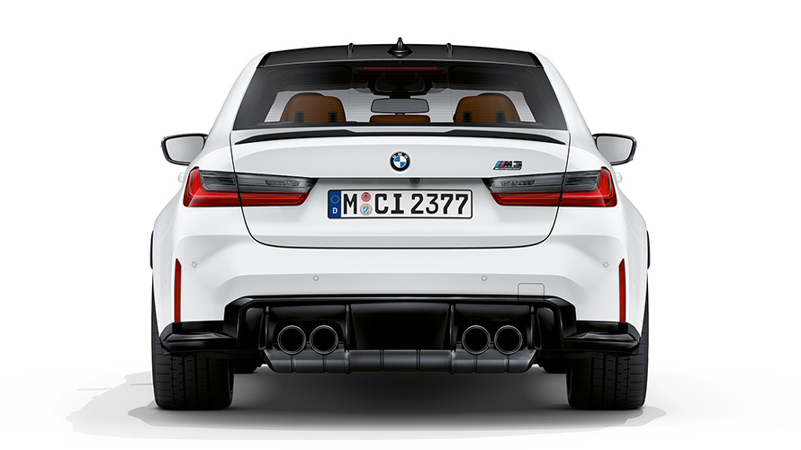 BMW M3 Competition G80 2020 Frozen Brilliant White metallic rear view