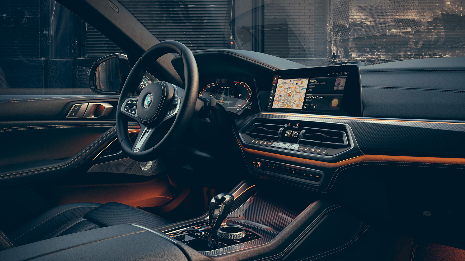 BMW X6 M50i interior Close-up of the BMW X6 M50i interior with view of the centre console.