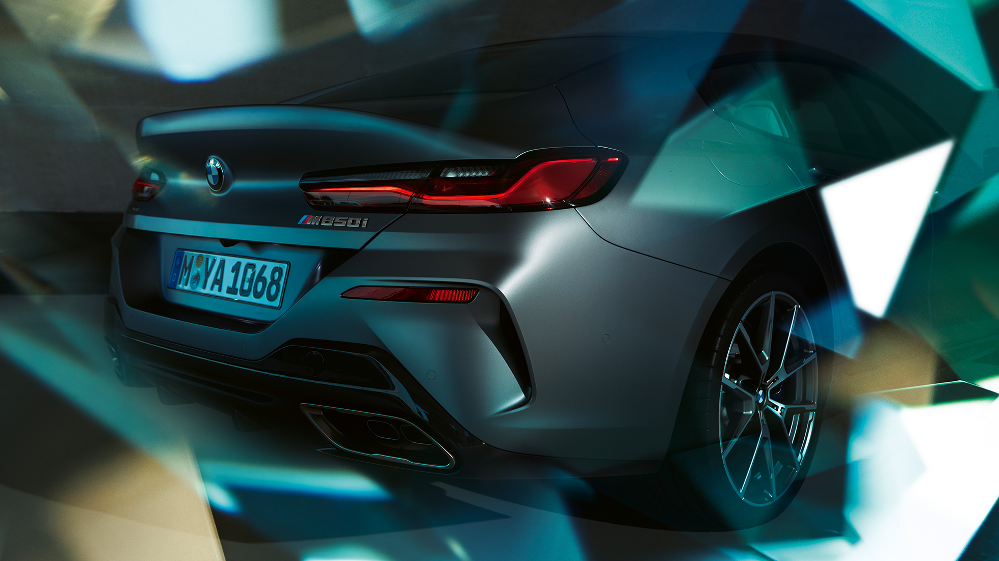 BMW M850i xDrive Gran Coupé, rear with free-form tailpipe finishers BMW M850i xDrive Gran Coupé, design, rear with free-form tailpipe finishers