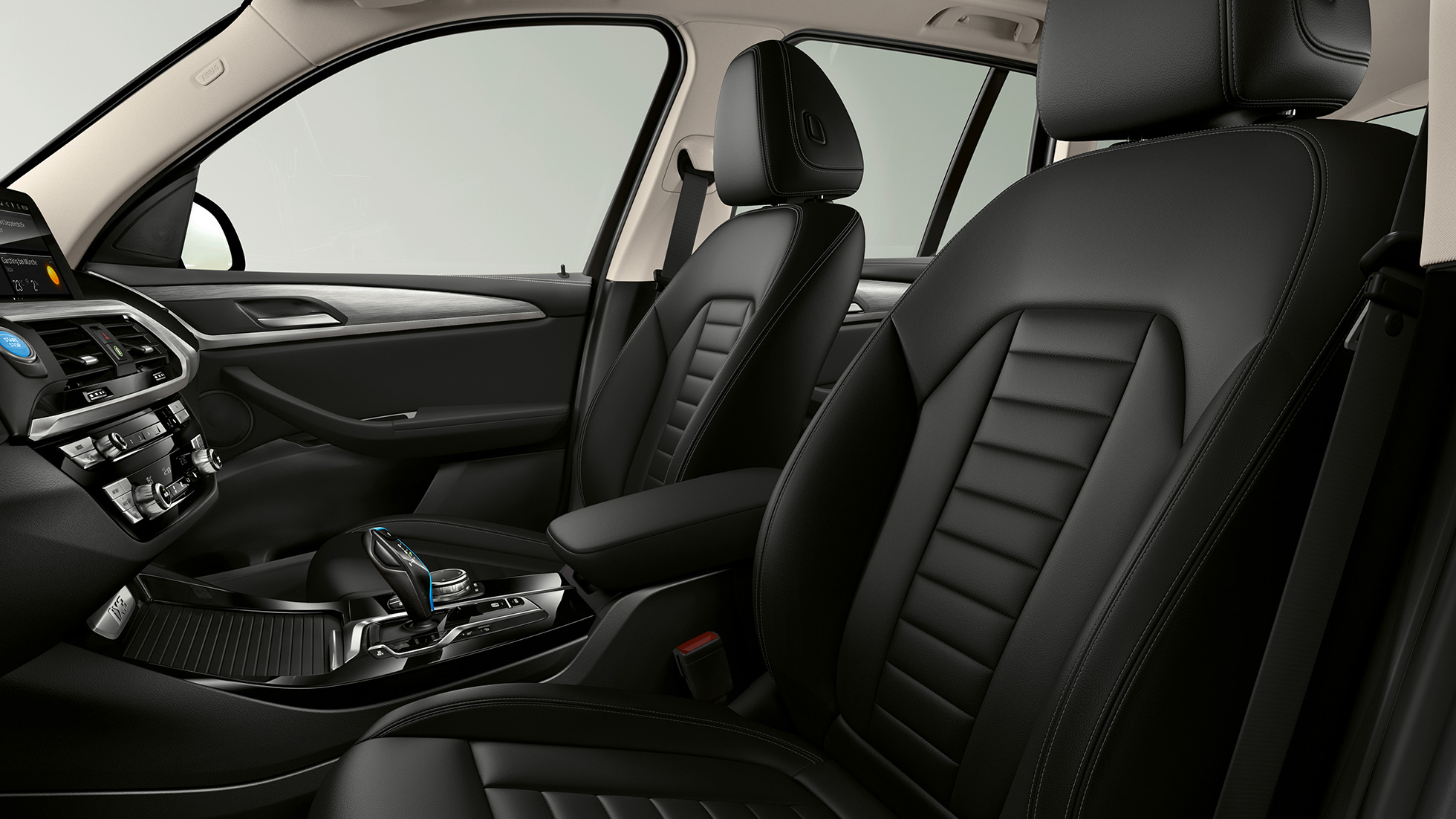 BMW iX3 G08 Model “Inspiring” sport seats in leather 'Vernasca' Mocha BMW iX3 G08 2020 Model “Inspiring” sport seats for driver and front passenger in leather 'Vernasca' Mocha interior